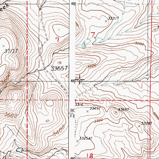 Topographic Map of Willow Creek Reservoir, OR