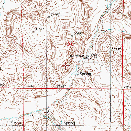 Topographic Map of Stone Quarry Spring, OR