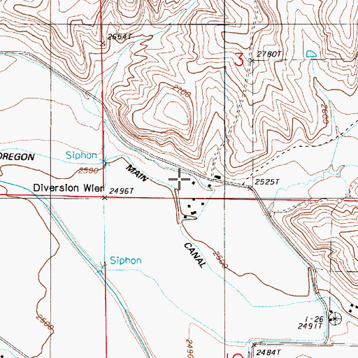Topographic Map of Dell (historical), OR