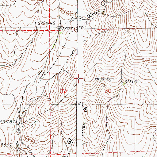 Topographic Map of Cube Spring, OR