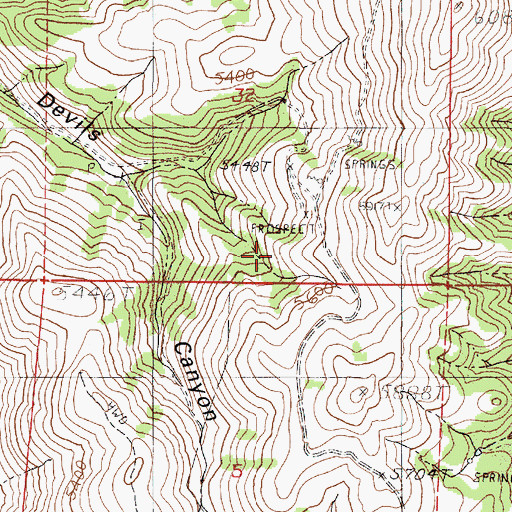 Topographic Map of Mine Spring, OR