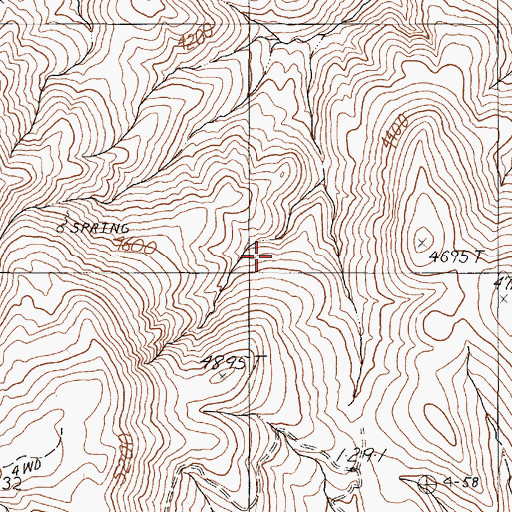 Topographic Map of Shell Rock Spring, OR