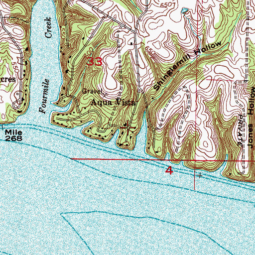 Topographic Map of Aqua Vista, AL