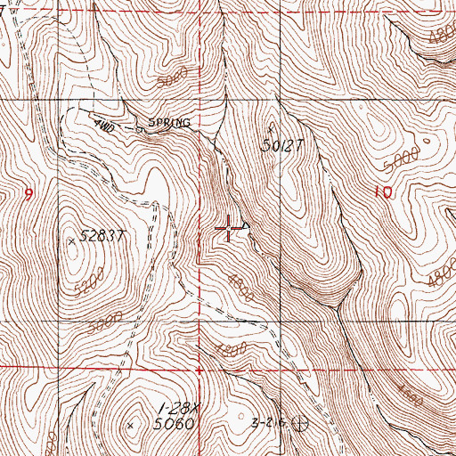 Topographic Map of Kern Creek Reservoir, OR