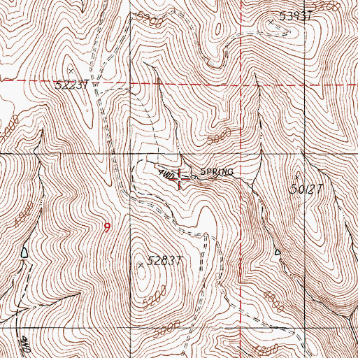 Topographic Map of Kern Creek Spring, OR