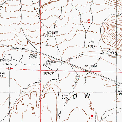 Topographic Map of Antelope Springs Creek, OR