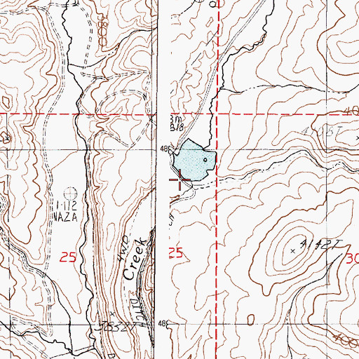 Topographic Map of Wheaton Creek Reservoir, OR