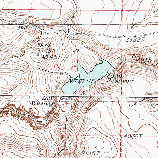 Topographic Map of Zotto Reservoir, OR