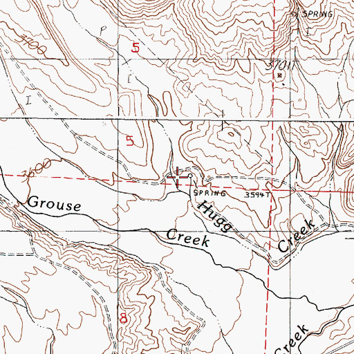 Topographic Map of Hugg Spring, OR
