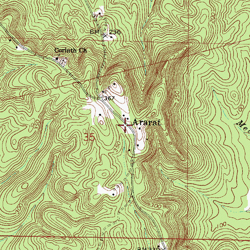 Topographic Map of Ararat, AL