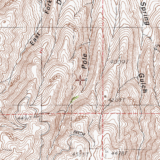 Topographic Map of Pole Gulch Reservoir, OR