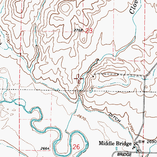 Topographic Map of Cranston Reservoir, OR