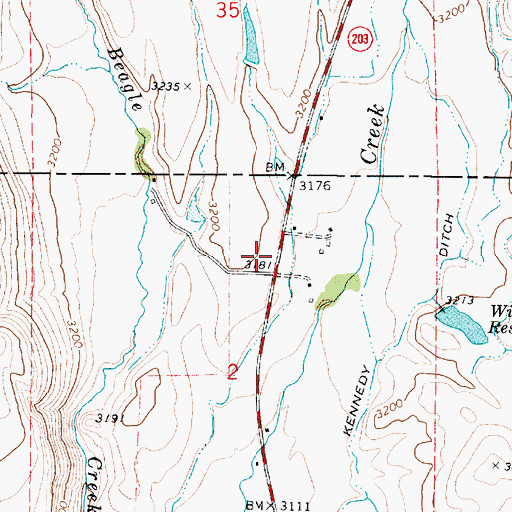 Topographic Map of Jamestown (historical), OR