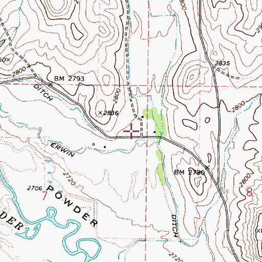 Topographic Map of Erwin (historical), OR
