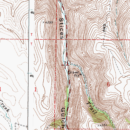 Topographic Map of Belgian Gulch, OR