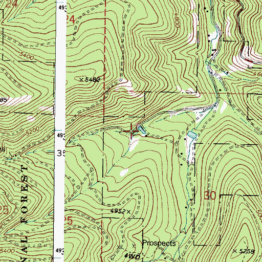 Topographic Map of West Fork Reservoir, OR