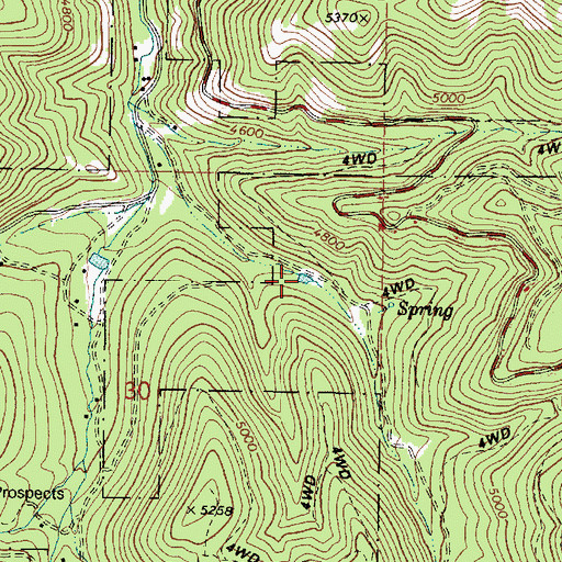 Topographic Map of East Fork Reservoir, OR