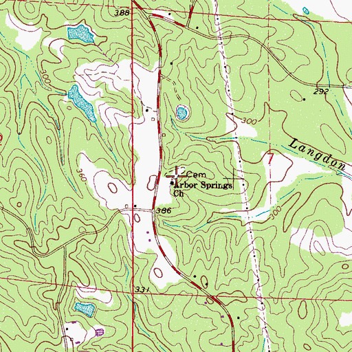 Topographic Map of Arbor Springs Church, AL