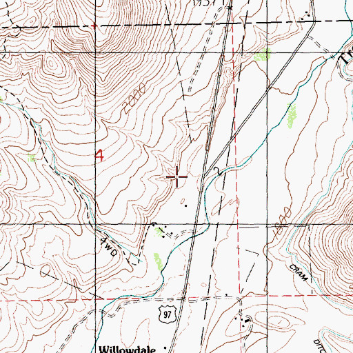Topographic Map of Cross Keys (historical), OR