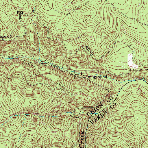Topographic Map of North Fork Anthony Campground, OR