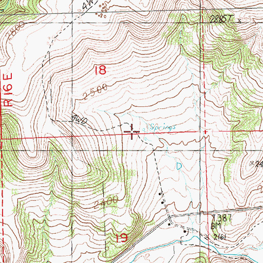 Topographic Map of Kimsey Springs, OR