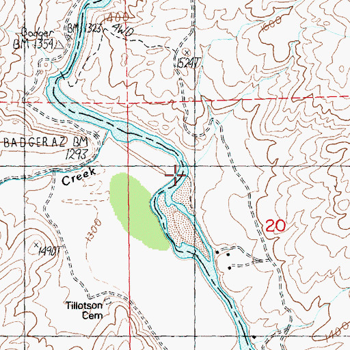 Topographic Map of Willow Branch, OR