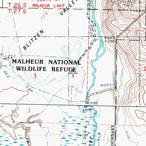 Topographic Map of Bull Ditch, OR