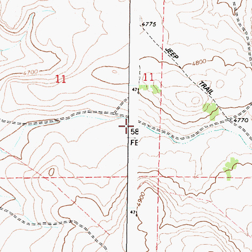 Topographic Map of Green Reservoir, OR