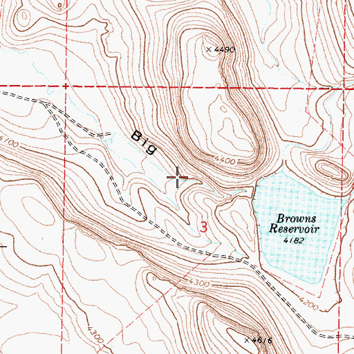 Topographic Map of Browns Feed Canal, OR