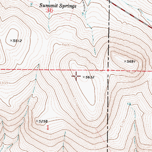 Topographic Map of Indian Creek Butte, OR