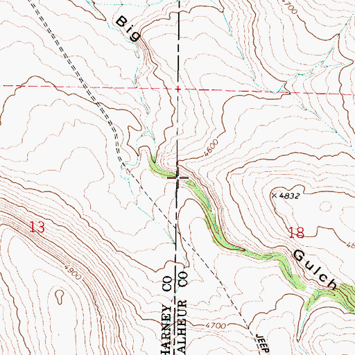 Topographic Map of Big Gulch Reservoir, OR