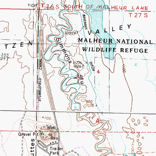 Topographic Map of Butte Ditch, OR