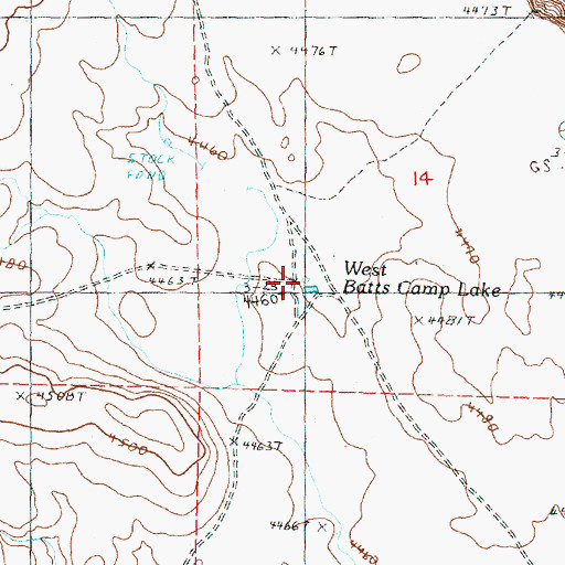 Topographic Map of West Batts Camp Lake, OR