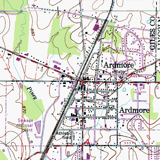 Topographic Map of Ardmore, AL
