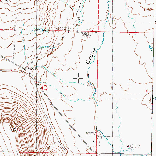 Topographic Map of Crane Cut Creek, OR