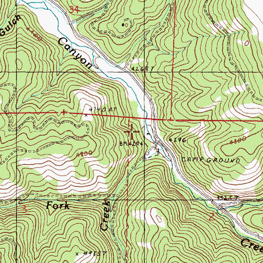 Topographic Map of Betum Spring, OR