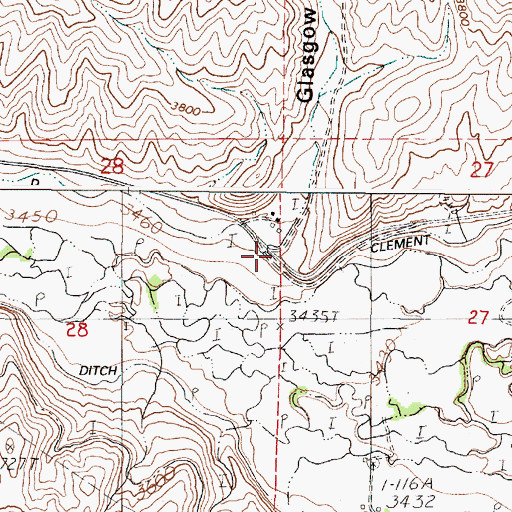 Topographic Map of Glasgow Gulch, OR