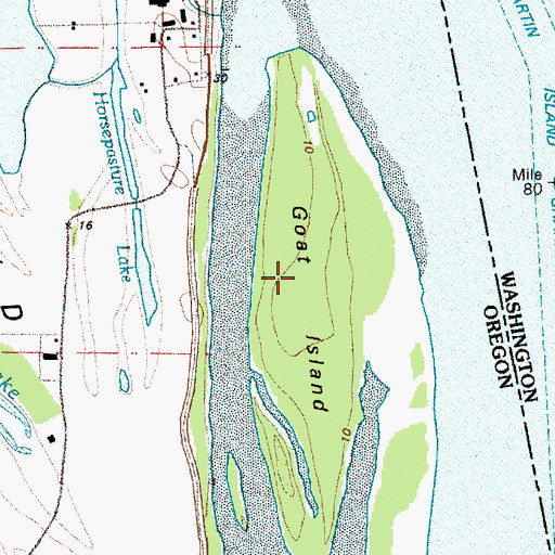 Topographic Map of Goat Island, OR