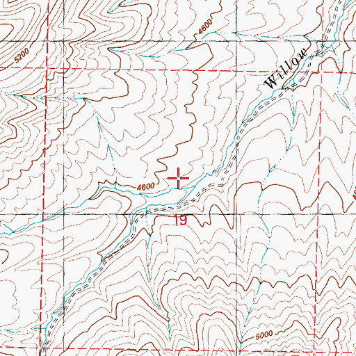 Topographic Map of Little Willow Creek, OR