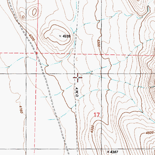 Topographic Map of Alvord Valley, OR