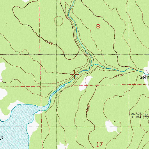 Topographic Map of Antelope Creek, OR