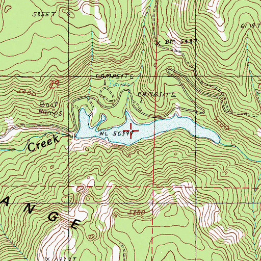 Topographic Map of Canyon Meadows Lake, OR