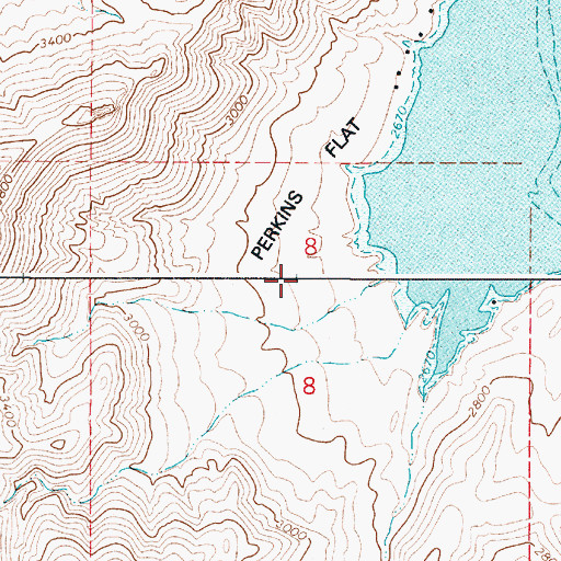 Topographic Map of Perkins Flat, OR