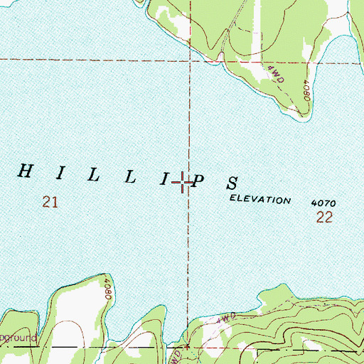 Topographic Map of Phillips Lake, OR