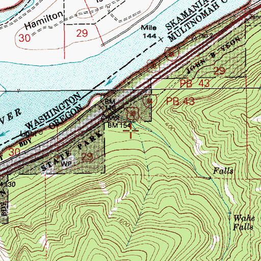 Topographic Map of Moffett Falls, OR