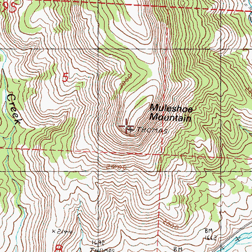 Topographic Map of Muleshoe Mountain, OR