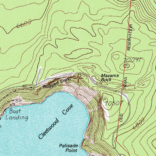 Topographic Map of Rugged Crest, OR