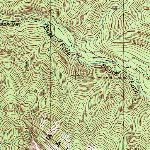 Topographic Map of Willamette National Forest, OR