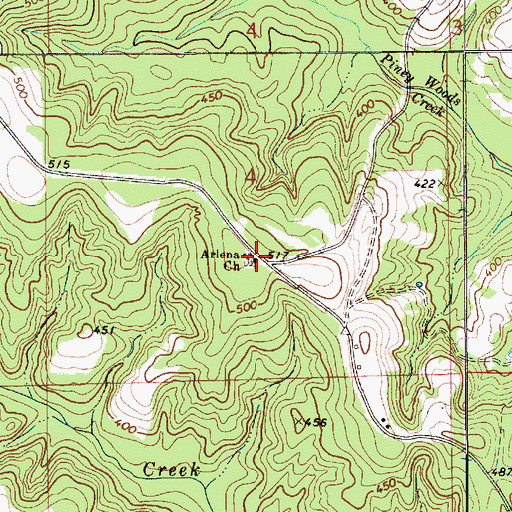 Topographic Map of Arlena Church, AL