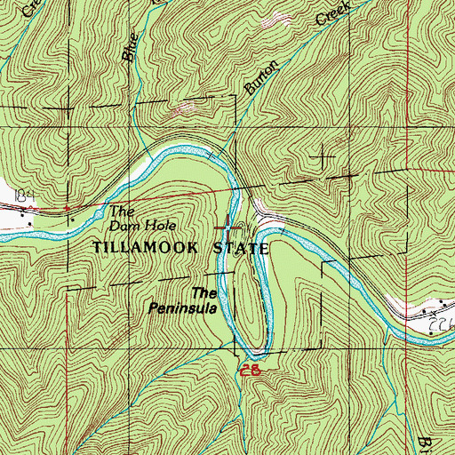 Topographic Map of Peninsula Day-Use Area, OR